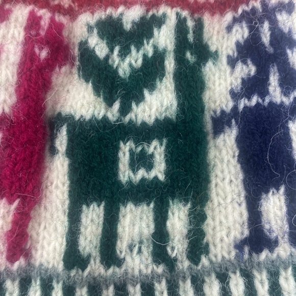 Bohemian Style lpacca Lamas Winter Knit Hat Multi Color Vibrant Tassel - Picture 5 of 12